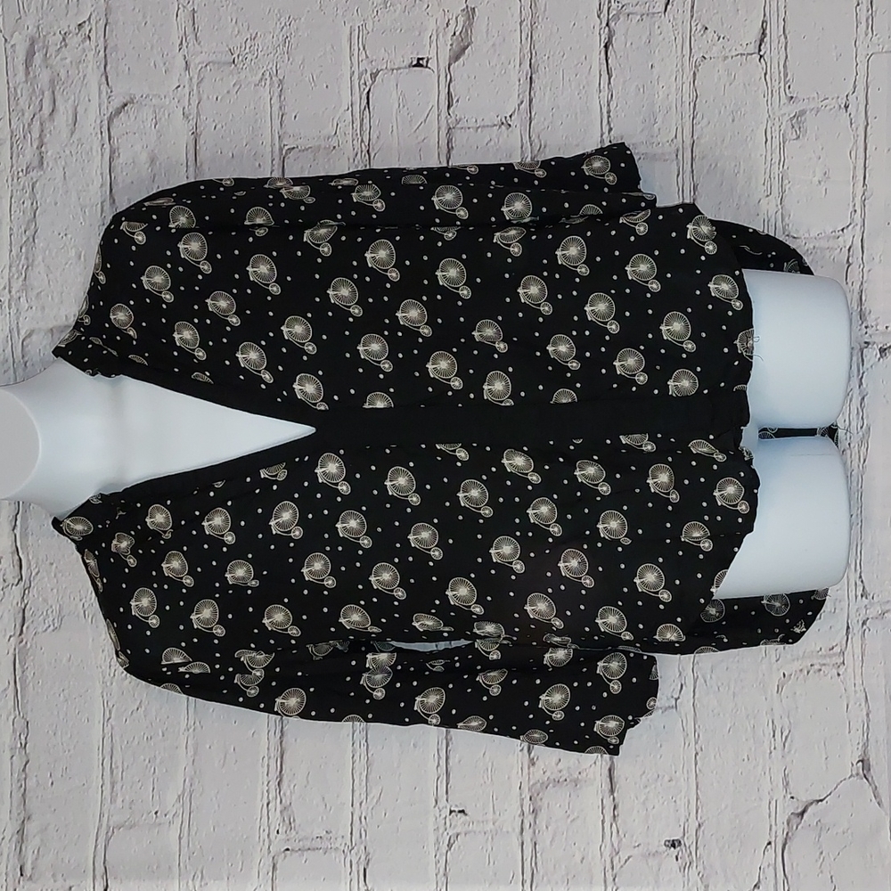 Oat + Fawn Bicycle Hi Lo Blouse Top XS Extra Small